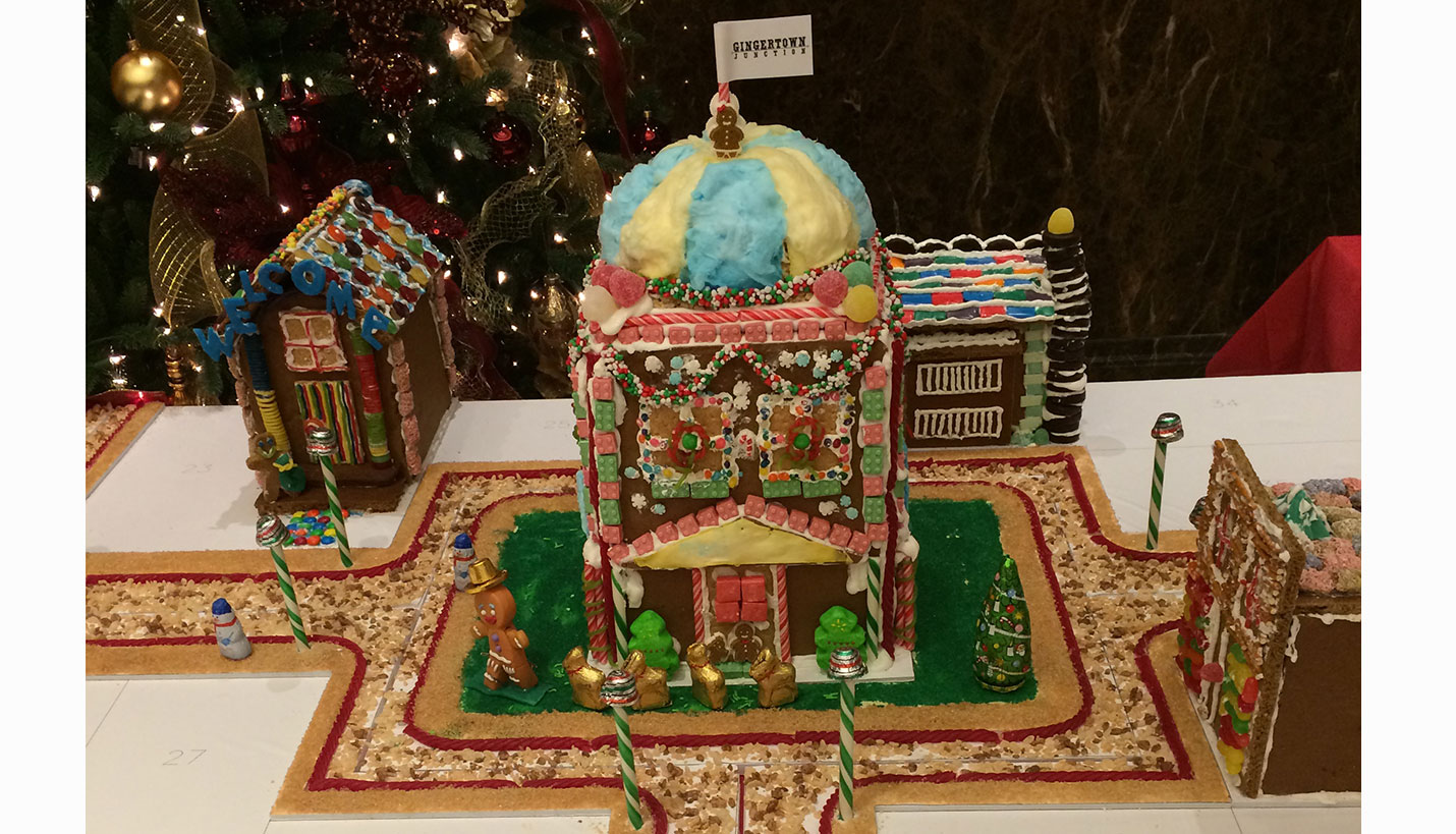 This piece took place of honor in the Ginger Town Center. Its designers prefer to let it represent them: Hunter Cotterman, Jennifer Dameika, Kiersten Han, Michelle Ho and Russell Stacy. -