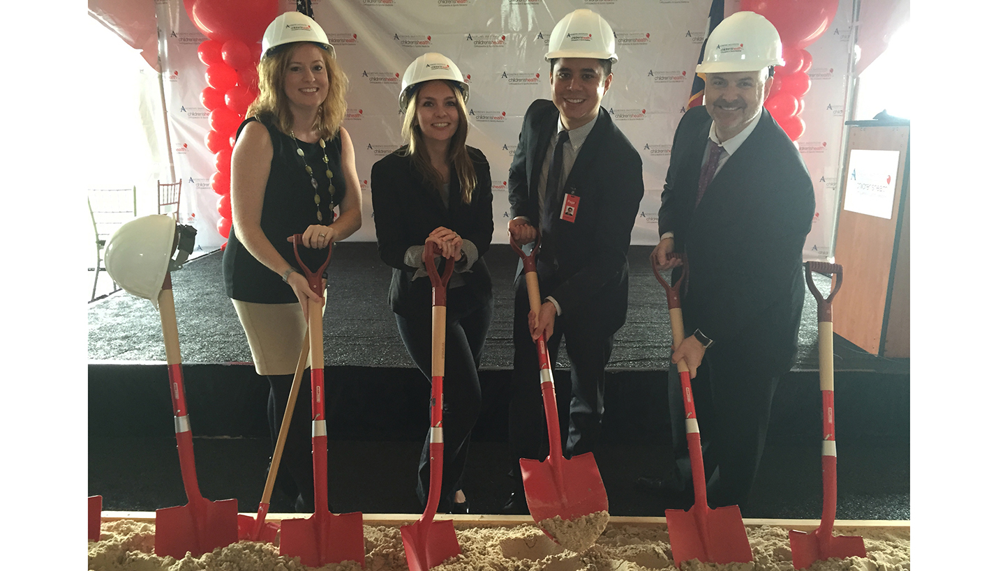 (L-R) Beth Carroll, Katerina Paletykina, Ricardo Munoz and Josh Theodore represented Page at the groundbreaking for the Children's Health Andrews Institute for Orthopaedics & Sports Medicine. -