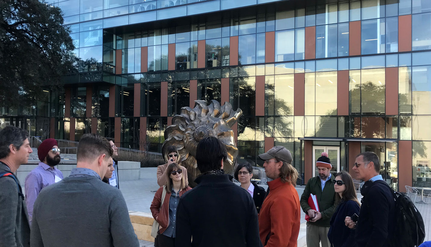 The courtyard at the Health Learning Building is an important element of the Sustainable SITES certification for the district. -