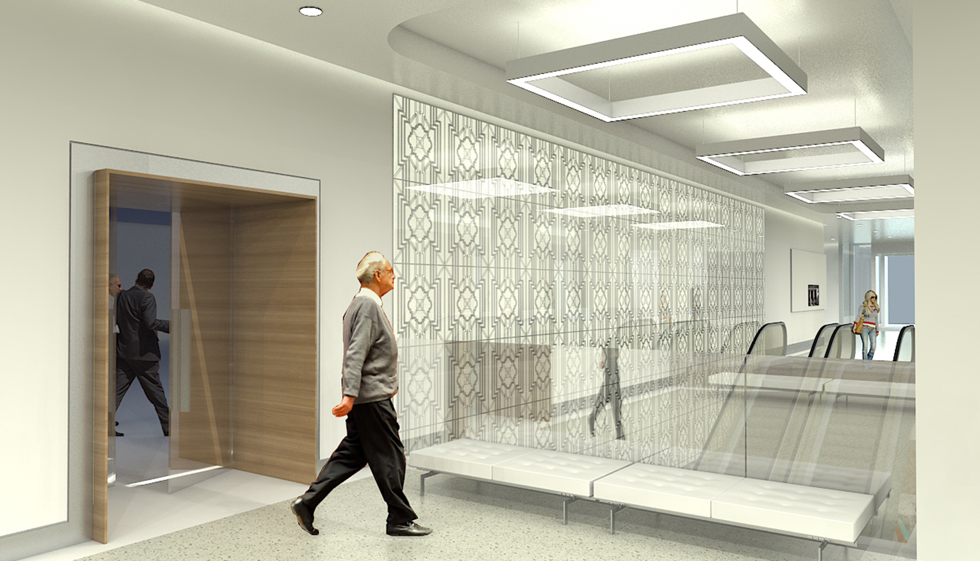 Rendering of Page redesign of historic Esperson building lobby access to downtown tunnel. -