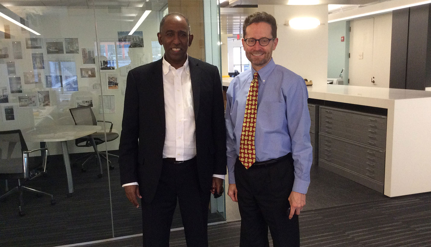 James Wright, Page Senior Principal and and 2016-2017 President of the AIA International Region with Hayder Ahmed Ali, first-ever International FAIA recipient. -