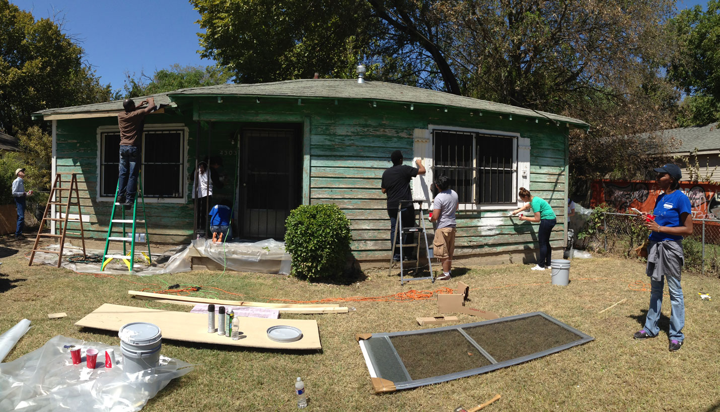 The Page team prepping the Hearts and Hammers 2015 project. -