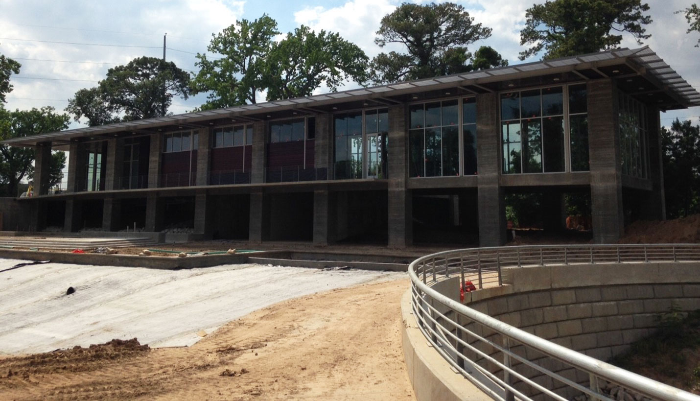 Lost Lake Building at Buffalo Bayou Park. -