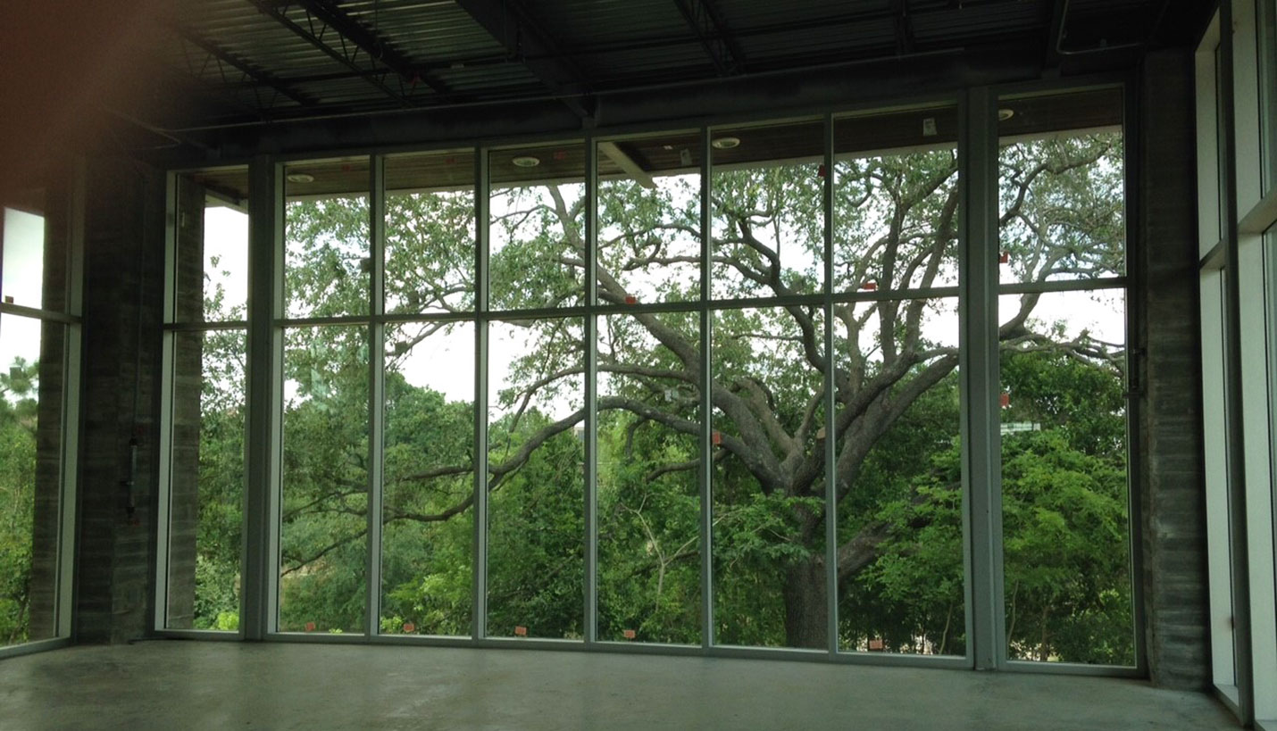 Interior of Lost Lake Building at Buffalo Bayou Park. -