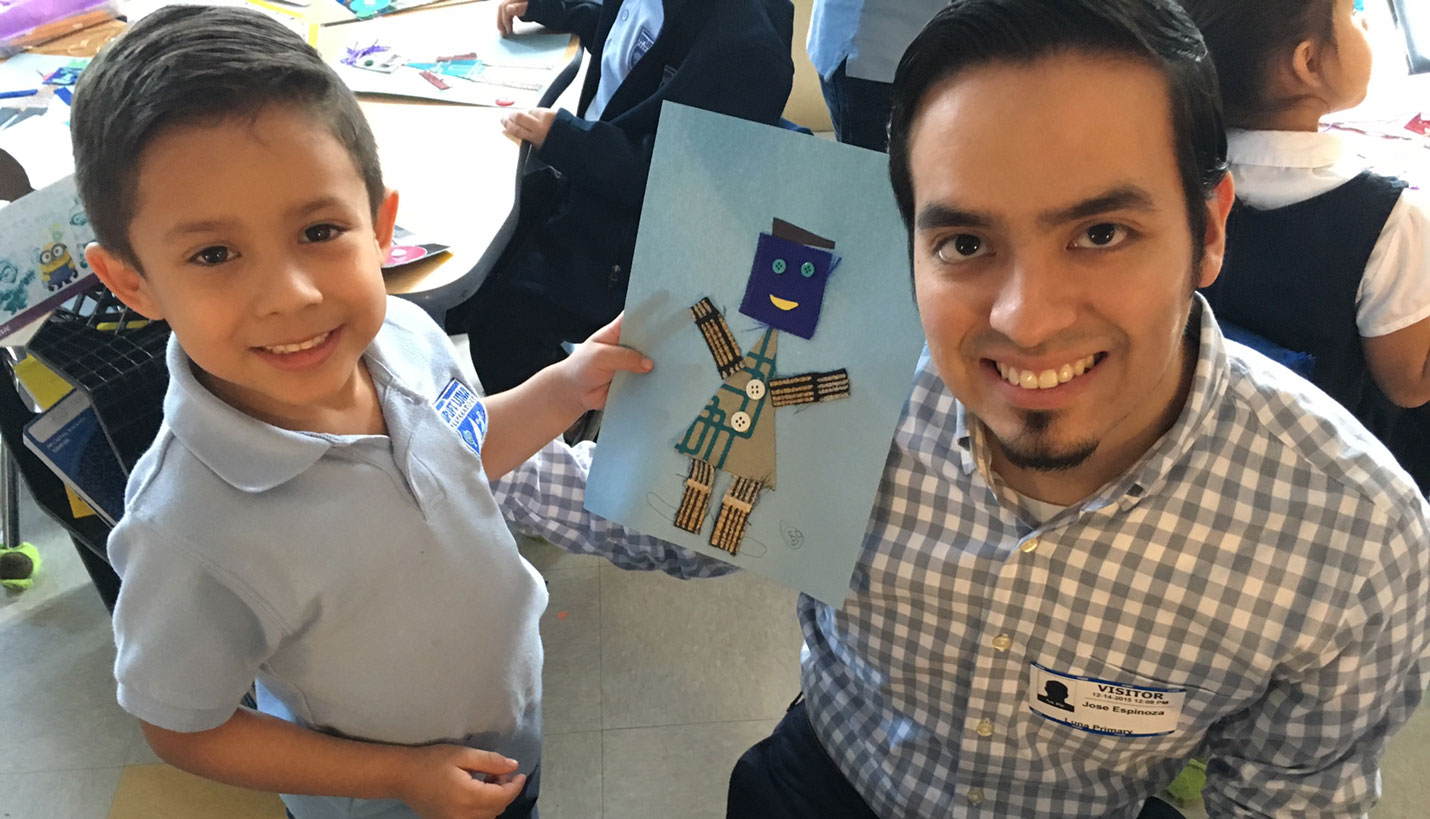 Jose Espinoza spent the day at the Luna Charter School in downtown Dallas, along with other Pagers who shared their talents with the students and teachers: Claire Purmort, Carlos Sierra, Crystal McMahon, Daniel Mann, Dexter A. Hughes, Hilary Bales-Morales, Jerry Nance, Katerina Paletykina, Kelsey Flynn, Robert Holland, Ryan Wells and Tyler Becknell. -