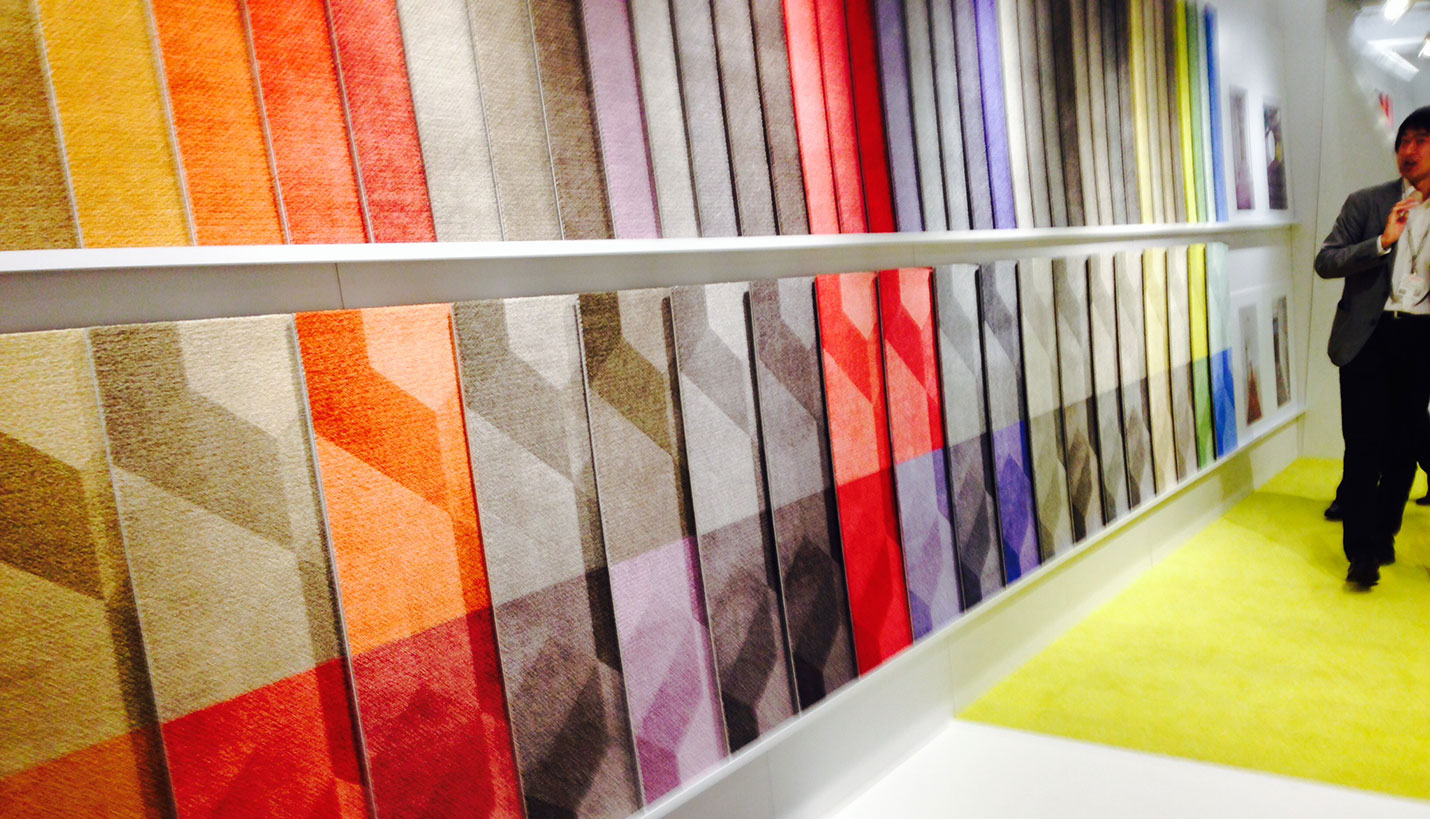 Color clarity in evidence at the Milliken showroom. -