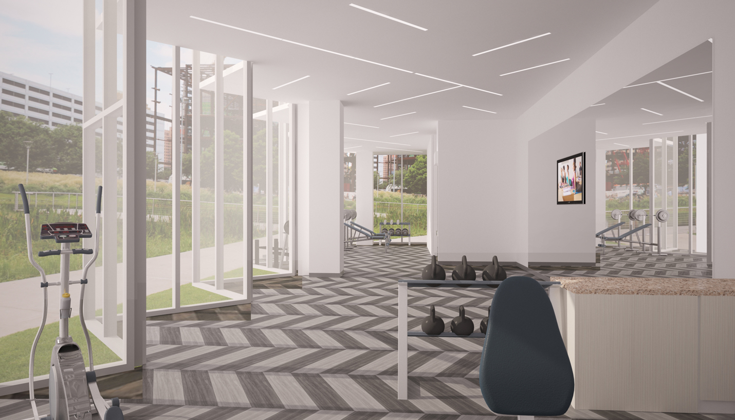 Rendering of Fitness Center for 2350 North Belt Tower -