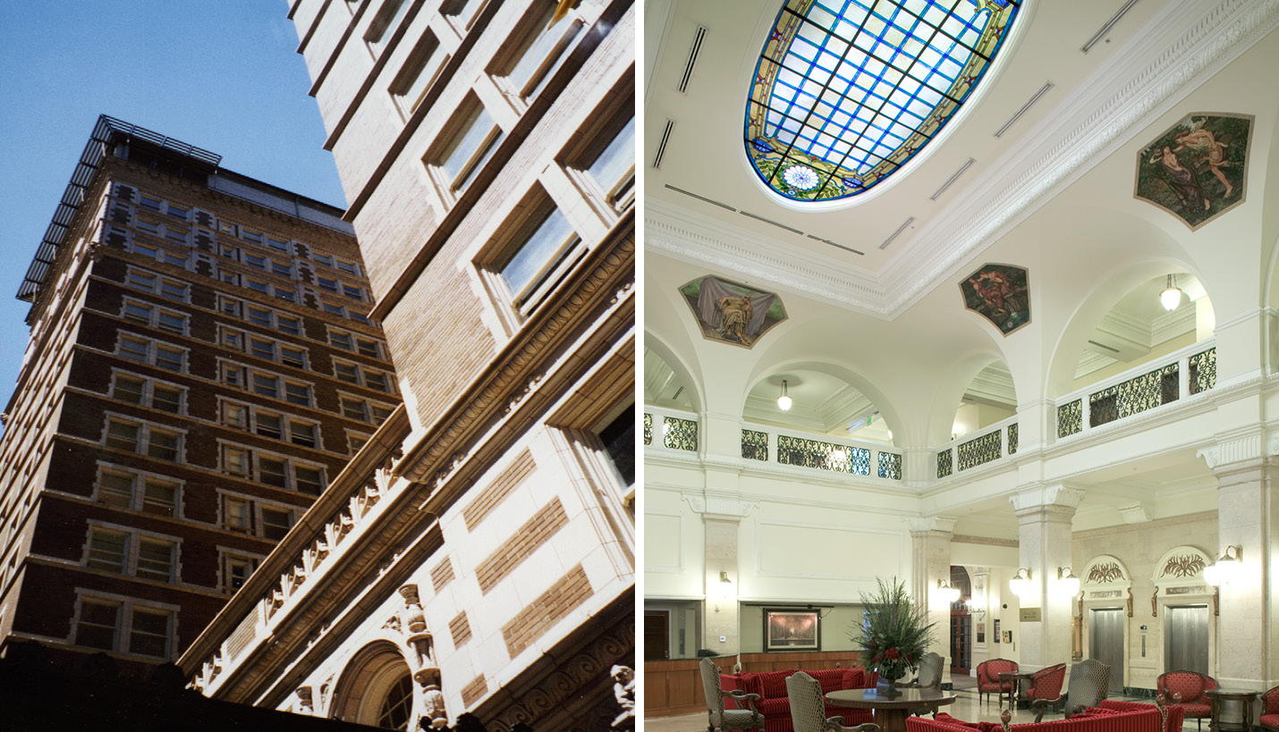 Page repurposed the historic Rice Hotel, where the original Capitol of the Republic of Texas once stood -