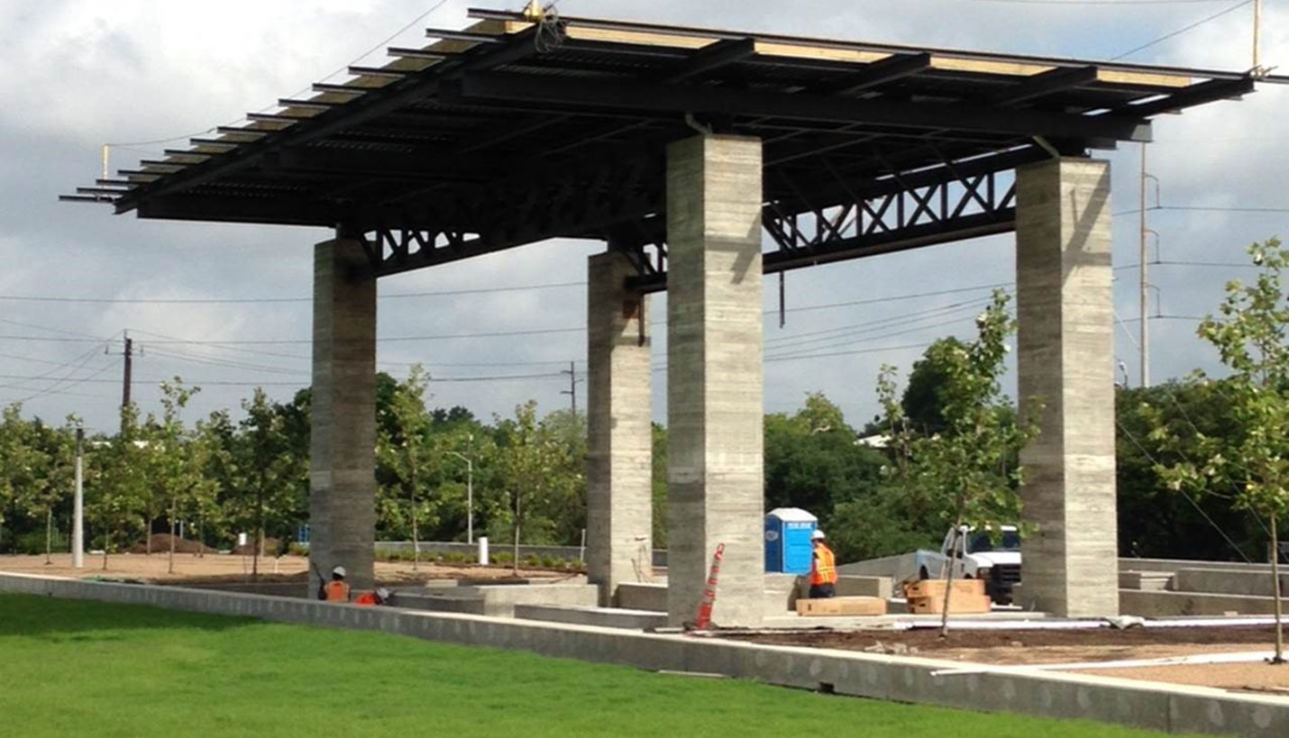 Waterworks Pavilion at Buffalo Bayou Park. -