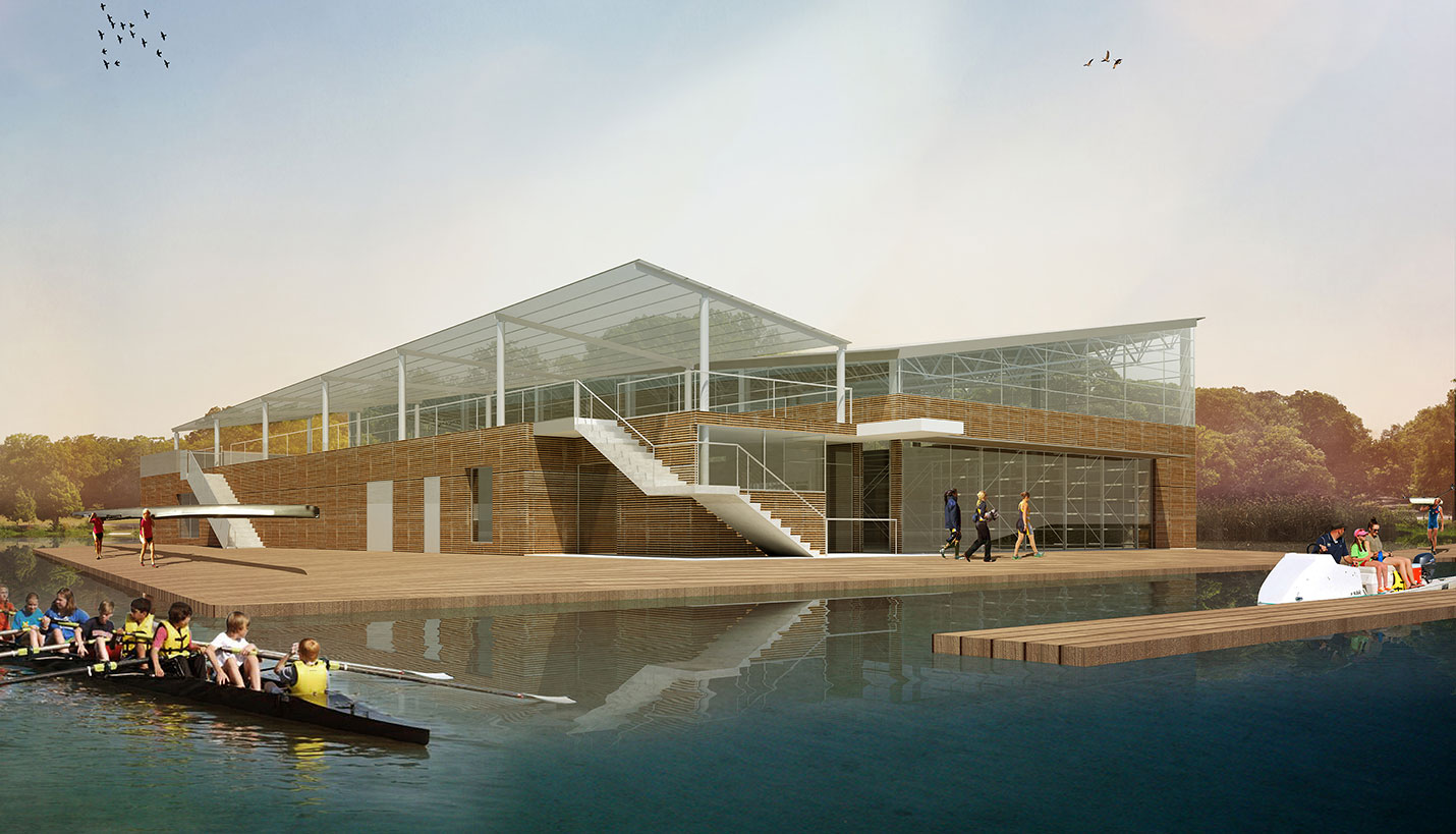 Rendering of White Rock Lake Rowhouse design - © Page