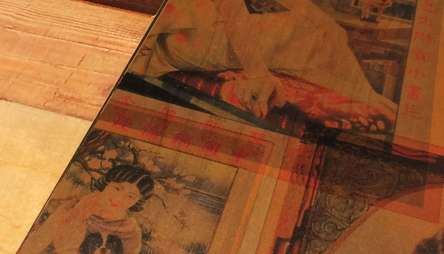 B+N Industries’ wood veneer panels offer custom-print capabilities. -